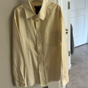 Boys Cherokee brand light yellow button down shirt. Size 12-14